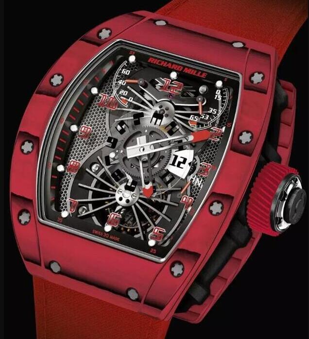 Review Richard Mille RM 022 Tourbillon Aerodyne Dual Time Red mens watch replica